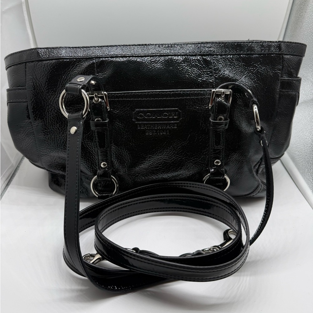 Coach Black Patent Leather Tote Bag